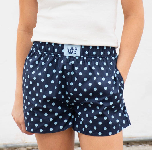 Navy & Light Blue Polka Dot Short