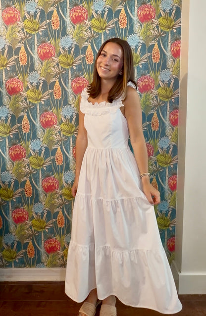 White Ruffle Maxi
